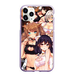 Чехол iPhone 11 Pro матовый Ahegao, цвет: 3D-светло-сиреневый