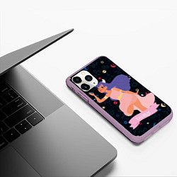 Чехол iPhone 11 Pro матовый Taurus, цвет: 3D-сиреневый — фото 2