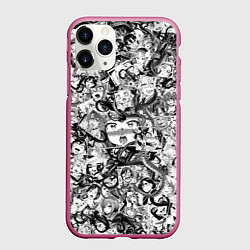 Чехол iPhone 11 Pro матовый Ахегао с щупальцами, цвет: 3D-малиновый