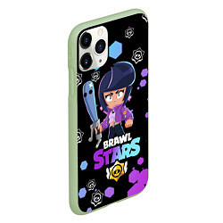 Чехол iPhone 11 Pro матовый BRAWL STARS BIBI, цвет: 3D-салатовый — фото 2