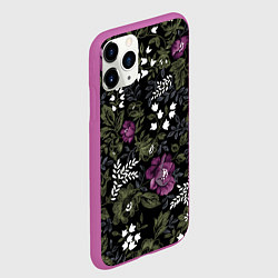 Чехол iPhone 11 Pro матовый Цветы, цвет: 3D-фиолетовый — фото 2