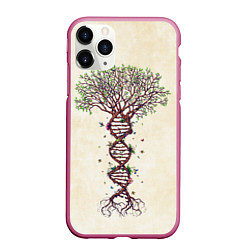 Чехол iPhone 11 Pro матовый Дерево жизни, цвет: 3D-малиновый
