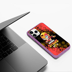 Чехол iPhone 11 Pro матовый BRAWL STARS MAX, цвет: 3D-фиолетовый — фото 2