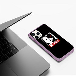Чехол iPhone 11 Pro матовый Monokuma, цвет: 3D-сиреневый — фото 2
