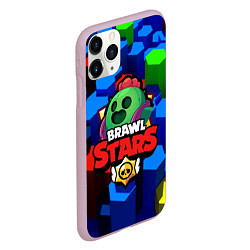 Чехол iPhone 11 Pro матовый BRAWL STARS SPIKE, цвет: 3D-розовый — фото 2