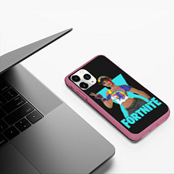 Чехол iPhone 11 Pro матовый Fortnite, цвет: 3D-малиновый — фото 2