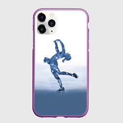 Чехол iPhone 11 Pro матовый Фигурное катание, цвет: 3D-фиолетовый