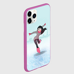Чехол iPhone 11 Pro матовый Фигурное катание, цвет: 3D-фиолетовый — фото 2