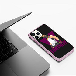 Чехол iPhone 11 Pro матовый Fortnite, цвет: 3D-розовый — фото 2
