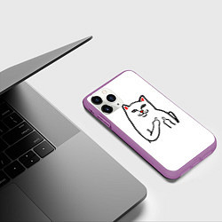 Чехол iPhone 11 Pro матовый Meme Cat, цвет: 3D-фиолетовый — фото 2