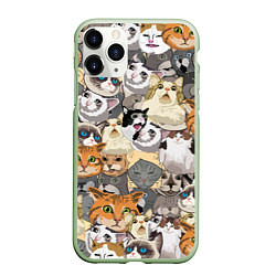 Чехол iPhone 11 Pro матовый ALL CATS MEMES