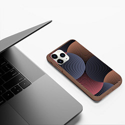 Чехол iPhone 11 Pro матовый Абстрактный узор, цвет: 3D-коричневый — фото 2