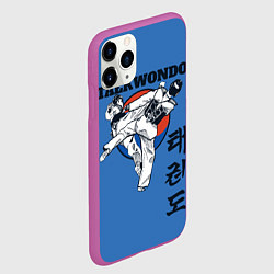 Чехол iPhone 11 Pro матовый Taekwondo, цвет: 3D-фиолетовый — фото 2