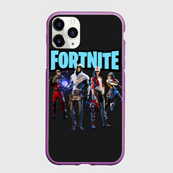 Чехол iPhone 11 Pro матовый Fortnite, цвет: 3D-фиолетовый