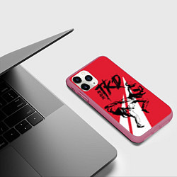 Чехол iPhone 11 Pro матовый Taekwondo, цвет: 3D-малиновый — фото 2
