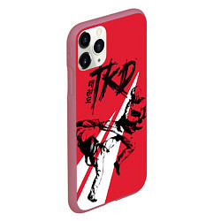 Чехол iPhone 11 Pro матовый Taekwondo, цвет: 3D-малиновый — фото 2