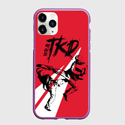 Чехол iPhone 11 Pro матовый Taekwondo, цвет: 3D-фиолетовый