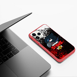 Чехол iPhone 11 Pro матовый BRAWL STARS CROW, цвет: 3D-красный — фото 2