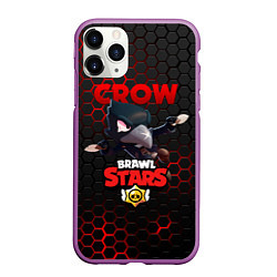 Чехол iPhone 11 Pro матовый BRAWL STARS CROW, цвет: 3D-фиолетовый