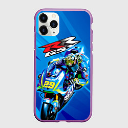 Чехол iPhone 11 Pro матовый Suzuki MotoGP, цвет: 3D-фиолетовый