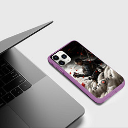 Чехол iPhone 11 Pro матовый Ghost of Tsushima, цвет: 3D-фиолетовый — фото 2