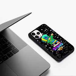 Чехол iPhone 11 Pro матовый Brawl Stars Leon, Dab, цвет: 3D-черный — фото 2