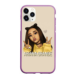 Чехол iPhone 11 Pro матовый Ariana Grande Ариана Гранде, цвет: 3D-фиолетовый