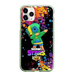 Чехол iPhone 11 Pro матовый Brawl Stars Leon, Dab, цвет: 3D-салатовый