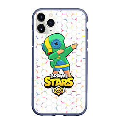 Чехол iPhone 11 Pro матовый Brawl Stars Leon, Dab, цвет: 3D-серый