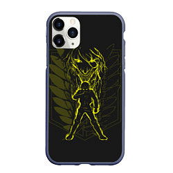 Чехол iPhone 11 Pro матовый Атака Титанов, цвет: 3D-серый