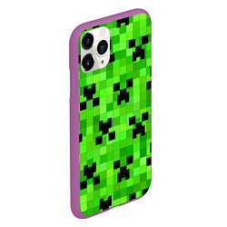 Чехол iPhone 11 Pro матовый MINECRAFT, цвет: 3D-фиолетовый — фото 2