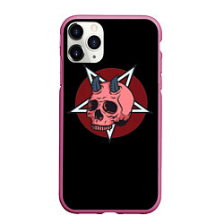 Чехол iPhone 11 Pro матовый Devil, цвет: 3D-малиновый