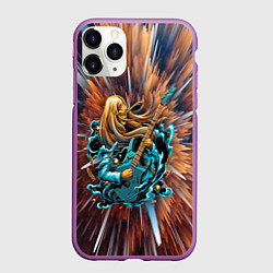 Чехол iPhone 11 Pro матовый ROCK GIRL, цвет: 3D-фиолетовый