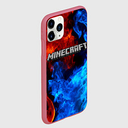 Чехол iPhone 11 Pro матовый MINECRAFT, цвет: 3D-малиновый — фото 2