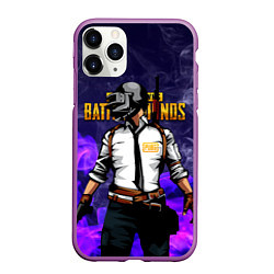 Чехол iPhone 11 Pro матовый PUBG, цвет: 3D-фиолетовый