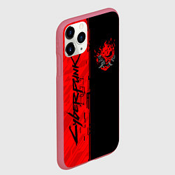 Чехол iPhone 11 Pro матовый CYBERPUNK 2077, цвет: 3D-малиновый — фото 2