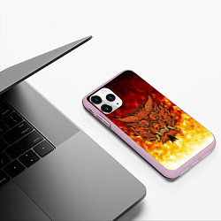 Чехол iPhone 11 Pro матовый Дракон, цвет: 3D-розовый — фото 2