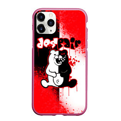 Чехол iPhone 11 Pro матовый MONOKUMA, цвет: 3D-малиновый