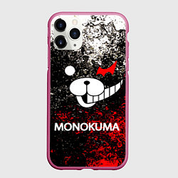 Чехол iPhone 11 Pro матовый MONOKUMA, цвет: 3D-малиновый