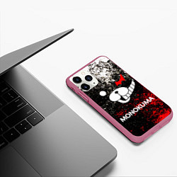 Чехол iPhone 11 Pro матовый MONOKUMA, цвет: 3D-малиновый — фото 2