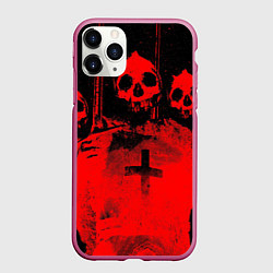 Чехол iPhone 11 Pro матовый Анархия, цвет: 3D-малиновый