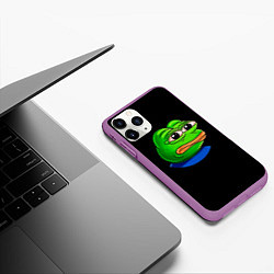 Чехол iPhone 11 Pro матовый Frog, цвет: 3D-фиолетовый — фото 2