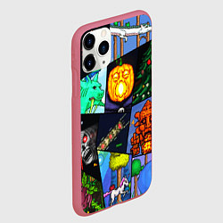 Чехол iPhone 11 Pro матовый Terraria allpic, цвет: 3D-малиновый — фото 2