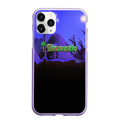 Чехол iPhone 11 Pro матовый TERRARIA, цвет: 3D-светло-сиреневый