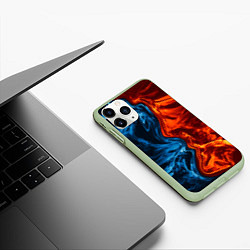 Чехол iPhone 11 Pro матовый Огонь и вода, цвет: 3D-салатовый — фото 2