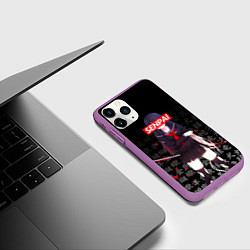 Чехол iPhone 11 Pro матовый SENPAI ANIME, цвет: 3D-фиолетовый — фото 2
