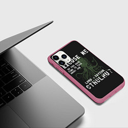 Чехол iPhone 11 Pro матовый Cthulhu, цвет: 3D-малиновый — фото 2