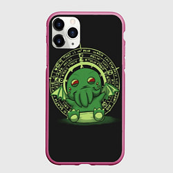 Чехол iPhone 11 Pro матовый Ктулху, цвет: 3D-малиновый