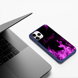 Чехол iPhone 11 Pro матовый LIL PEEP FIRE, цвет: 3D-тёмно-синий — фото 2