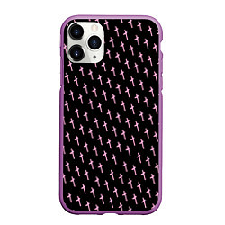 Чехол iPhone 11 Pro матовый LiL PEEP Pattern, цвет: 3D-фиолетовый